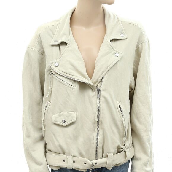 Free People We The Free Rebel Rebel Knit Moto Jacket Top Oversized XS NWD 252748 - Picture 6 of 12